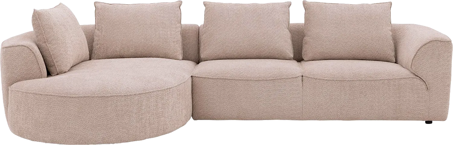 Goossens Bank Jada beige, stof, 2,5-zits, stijlvol landelijk