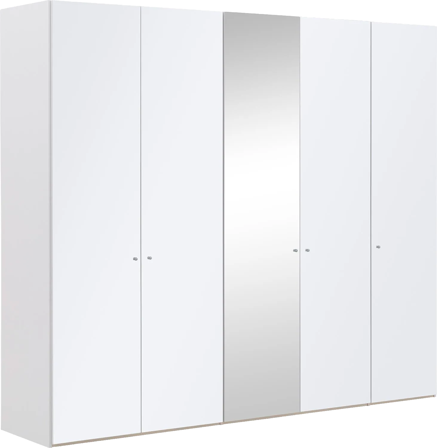 Goossens Kledingkast Easy Storage Ddk, Kledingkast 253 cm breed, 220 cm hoog, 4x glas draaideur en 1x spiegel draaideur midden