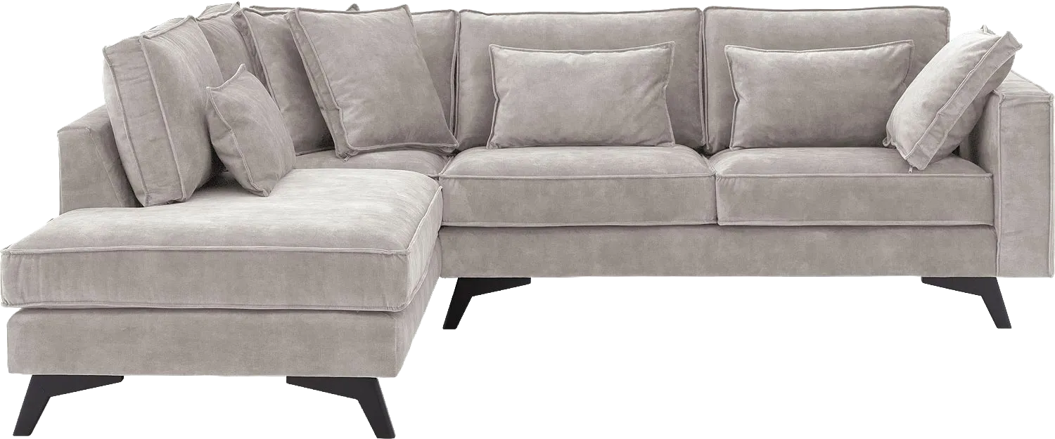 Goossens Bank Chambre grijs, stof, 2,5-zits, elegant chic met ligelement links