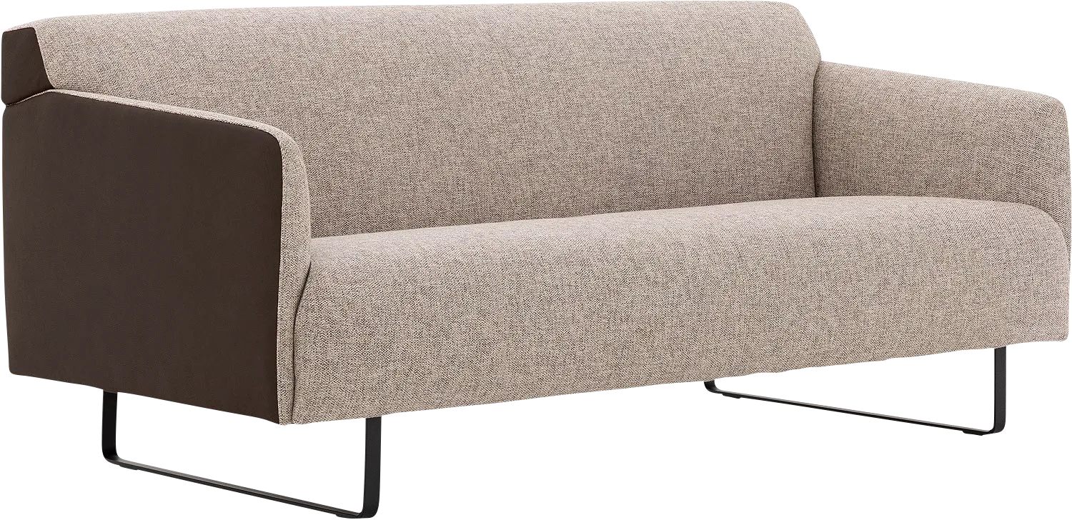 Goossens Excellent Bank Montreal bruin, leer, 2-zits, modern design