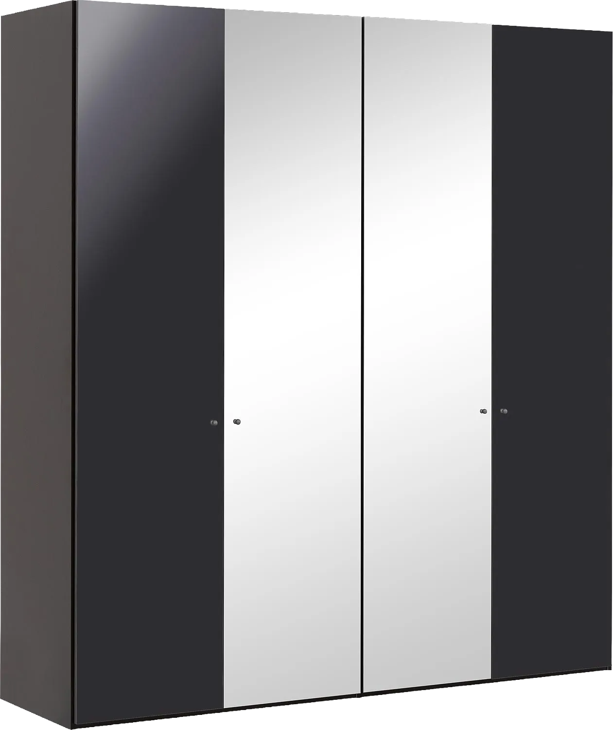 Goossens Kledingkast Easy Storage Ddk, Kledingkast 203 cm breed, 220 cm hoog, 2x draaideur en 2x spiegel draaideur midden
