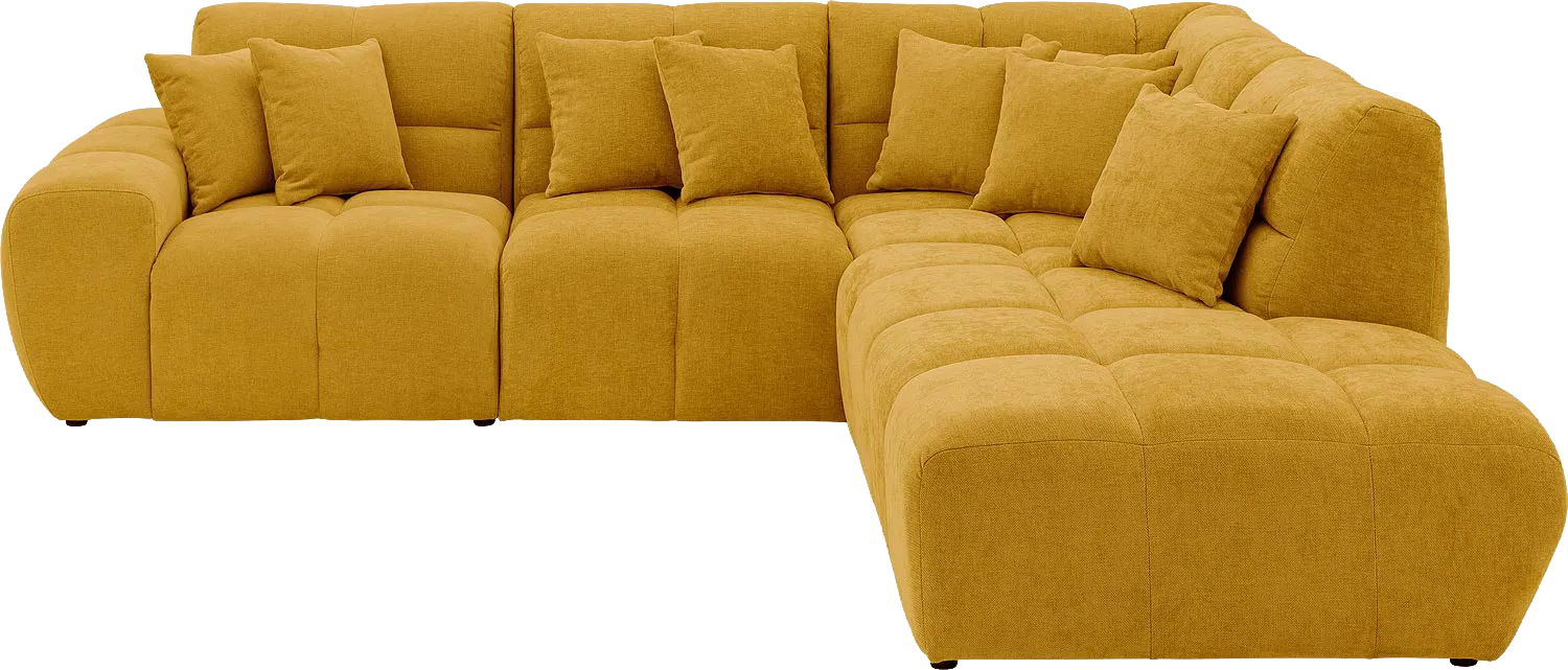 Goossens Excellent Kubus Bank Stof Geel - 8252724-goossens-excellent-kubus-bank-stof-geel-01