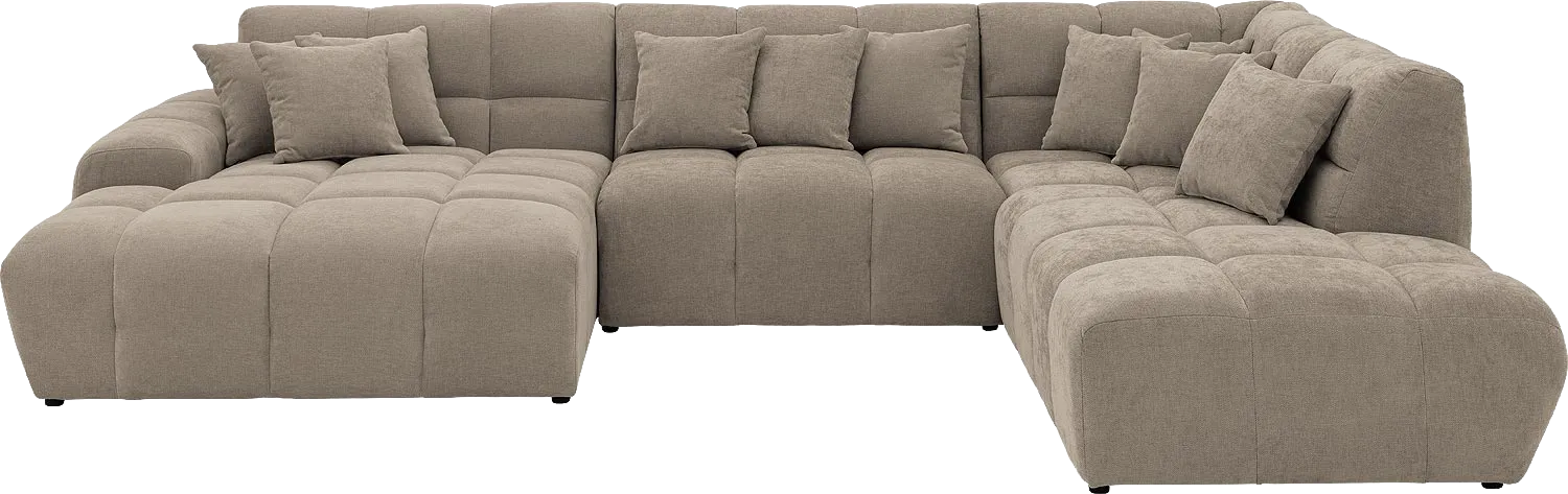 Goossens Excellent Bank Kubus bruin, stof, 1,5-zits, modern design
