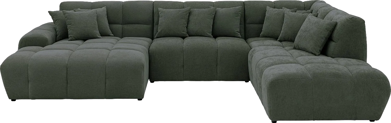 Goossens Excellent Bank Kubus groen, stof, 1,5-zits, modern design