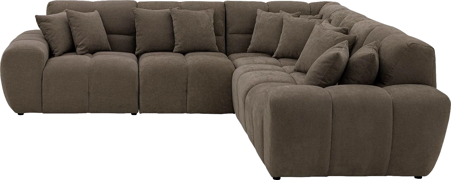 Goossens Excellent Bank Kubus bruin, stof, modern design