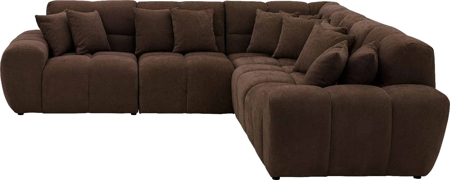 Goossens Excellent Bank Kubus donkerbruin, stof, modern design
