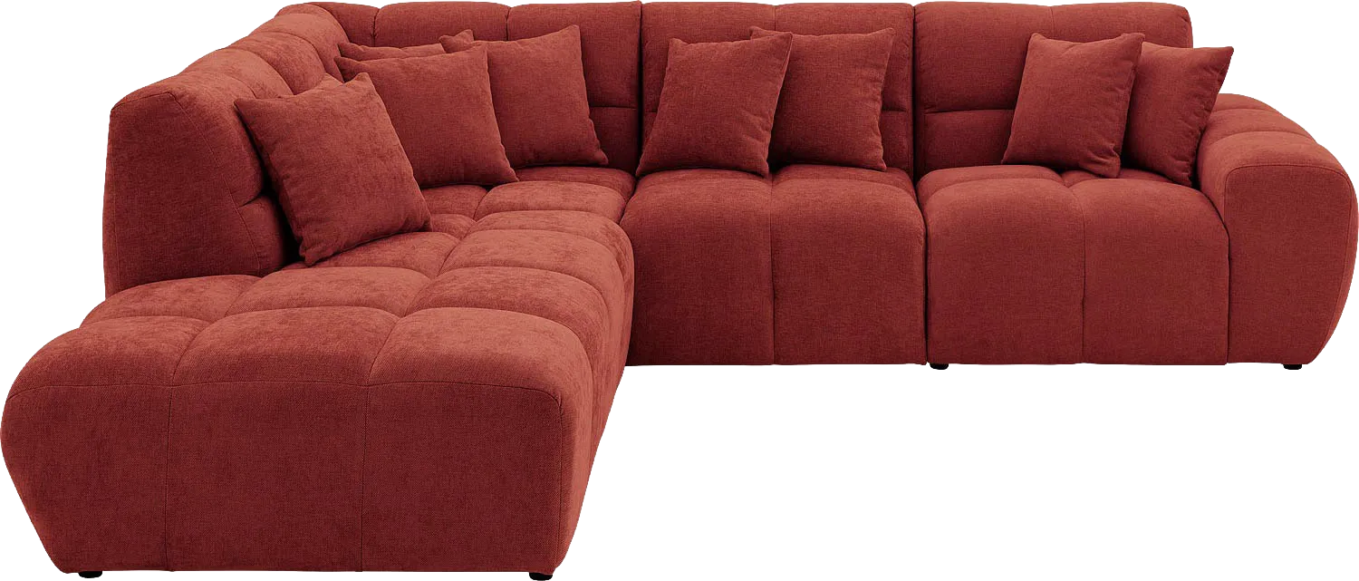 Goossens Excellent Bank Kubus rood, stof, modern design