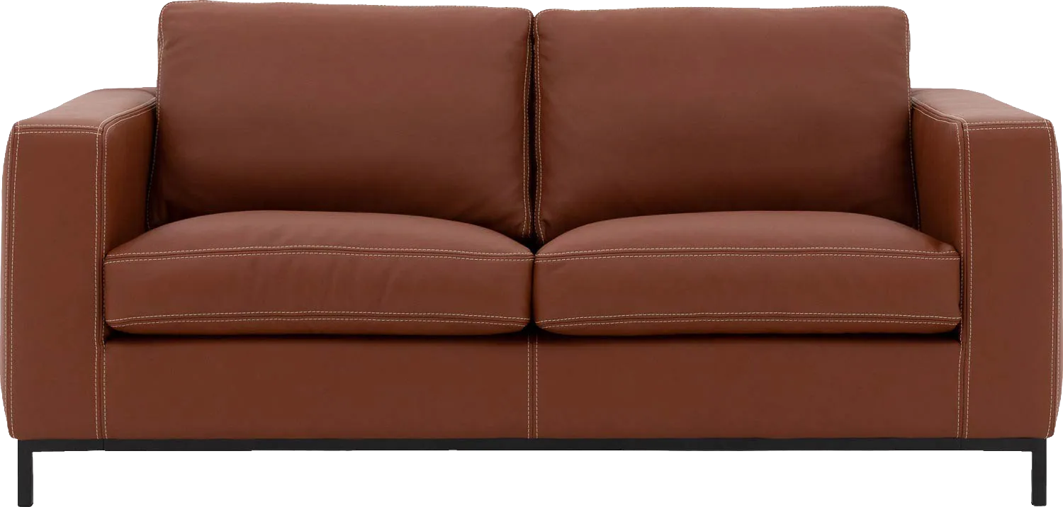 Goossens Excellent Bank Massimo cognac, leer, 2-zits, urban industrieel
