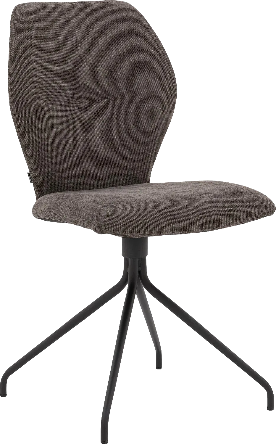 Goossens Eetkamerstoel Hera bruin stof leuning, modern design