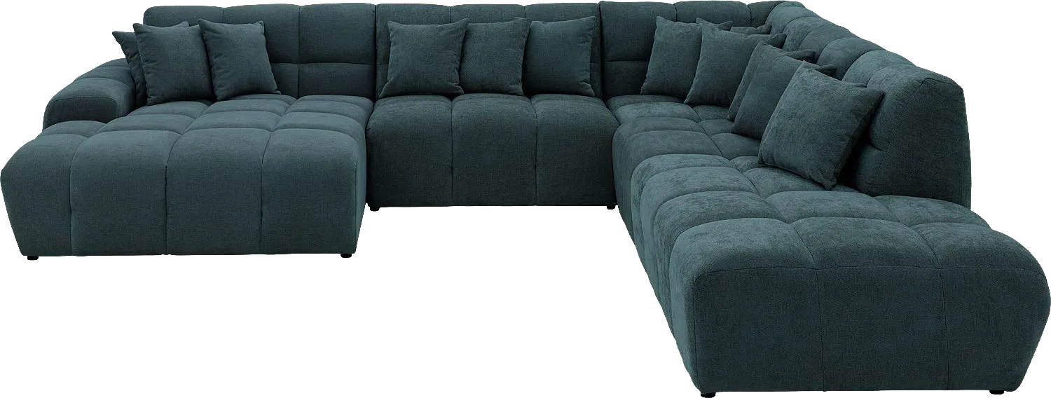 Goossens Excellent Bank Kubus groen, stof, 1,5-zits, modern design