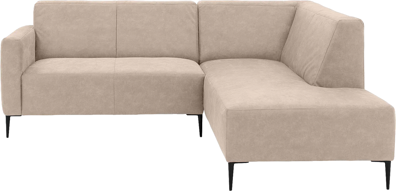 Goossens Bank Key West beige, micro leer, 2-zits, modern design met ligelement rechts