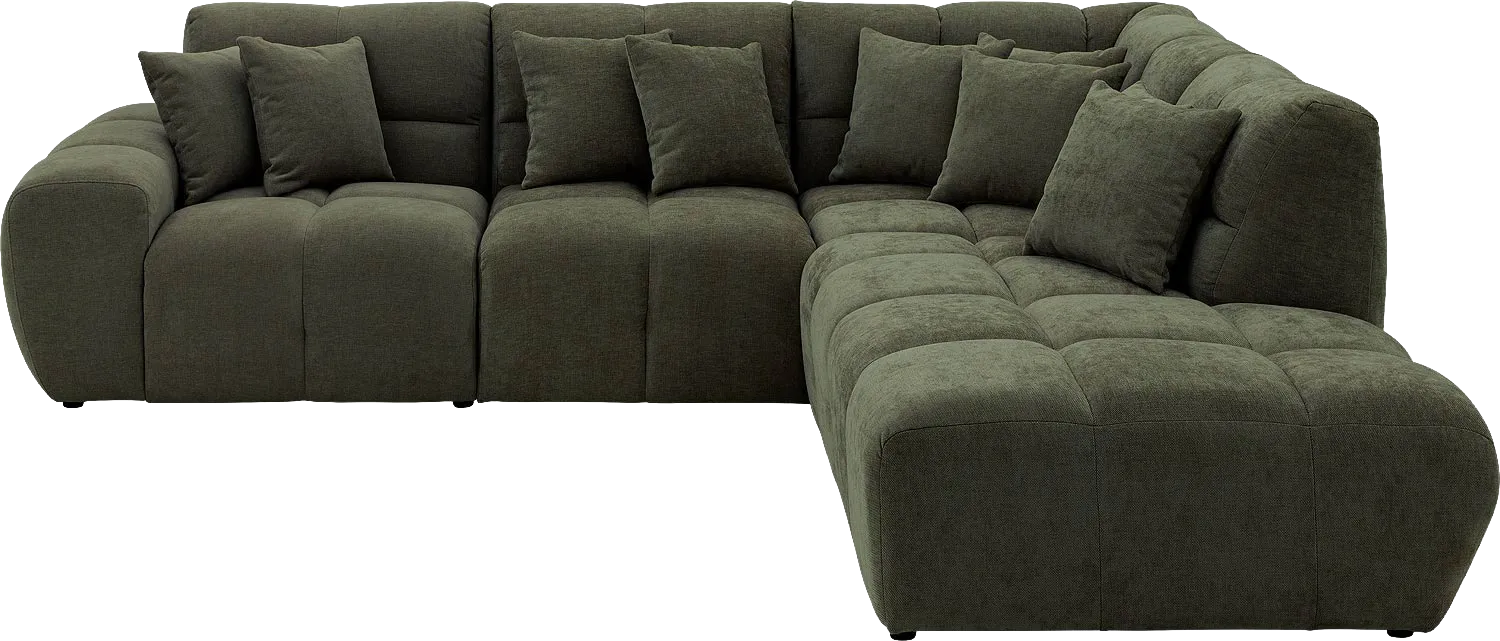 Goossens Excellent Bank Kubus groen, stof, modern design