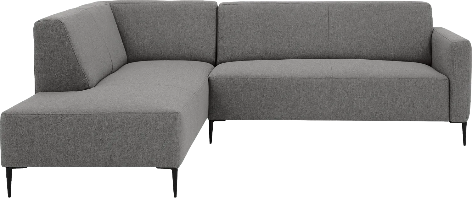 Goossens Bank Key West grijs, stof, 2,5-zits, modern design met ligelement links