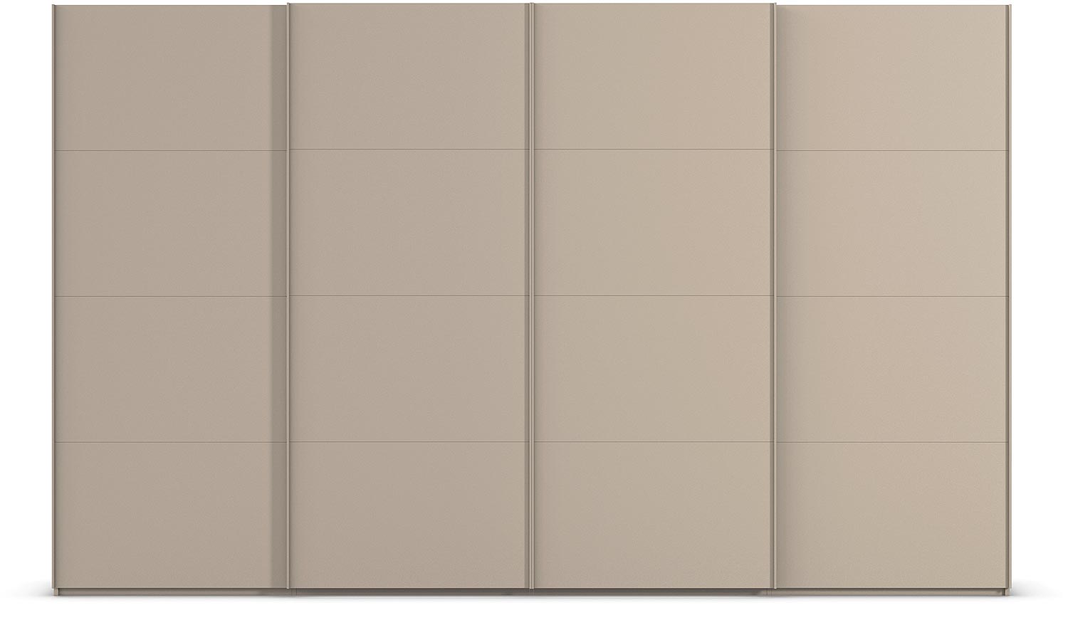 Goossens Excellent Kledingkast Finca Mat Glas, Slaapkamerkast 320 cm breed, 223 cm hoog, 4x 4 paneel glas schuifdeuren