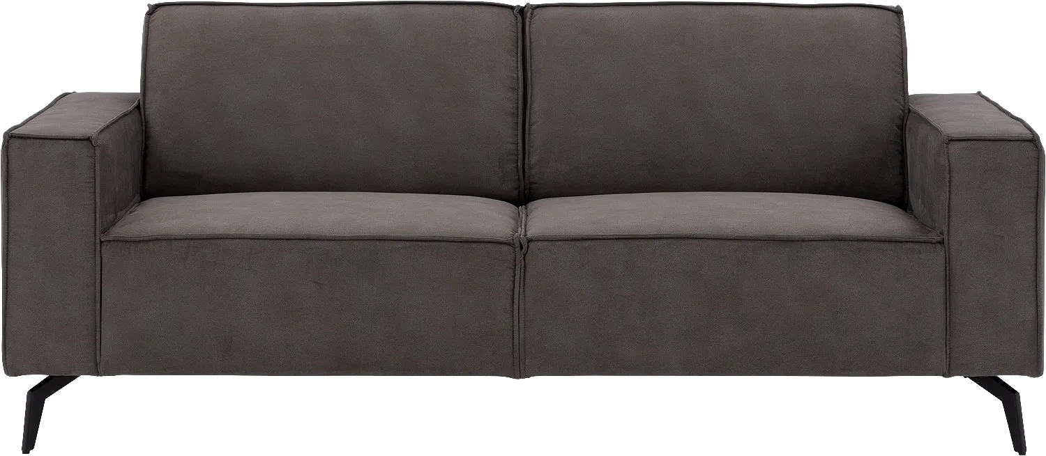 Goossens Hoekbank Hercules donkergrijs, microvezel, 2,5-zits, modern design