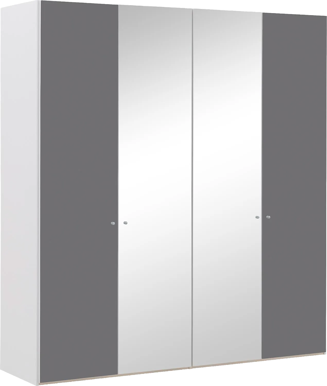 Goossens Kledingkast Easy Storage Ddk, Kledingkast 203 cm breed, 220 cm hoog, 2x glas draaideur en 2x spiegel draaideur midden