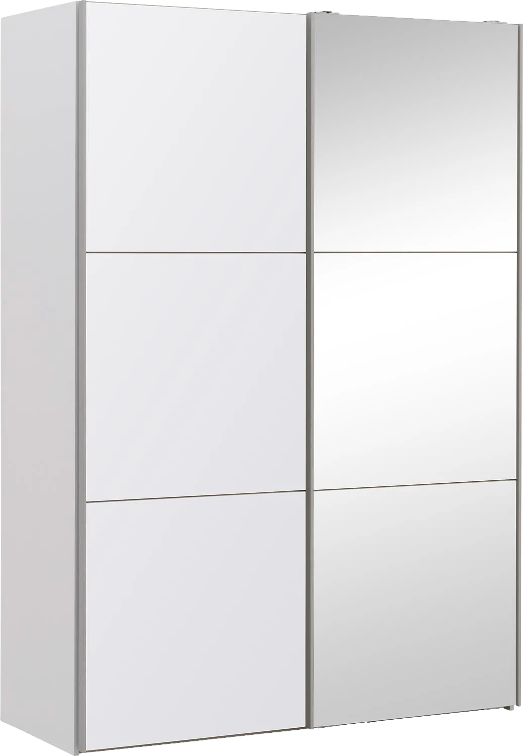 Goossens Kledingkast Easy Storage Sdk, 153 cm breed, 220 cm hoog, 1x 3 paneel glas schuifdeur li en 1x 3 paneel spiegel schuifdeur re