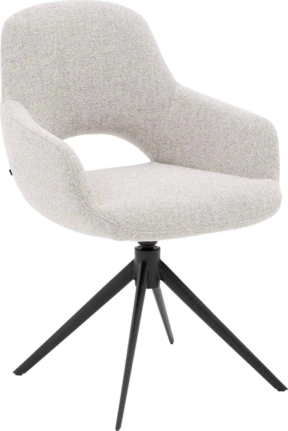 Goossens Stoel Bonna lichtgrijs stof graden draaibaar met returnfunctie met armleuning, modern design