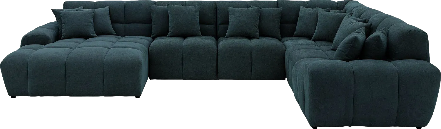 Goossens Excellent Bank Kubus groen, stof, modern design