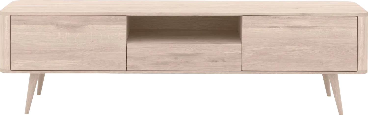 Goossens Tv Dressoir Bjarte, 2 deuren 1 lade 1 open vak 42 cm diep 180 cm breed