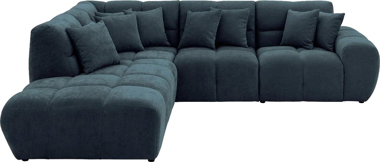 Goossens Excellent Bank Kubus blauw, stof, modern design