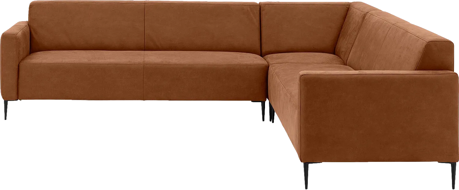 Goossens Bank Key West cognac, micro leer, 3-zits, modern design