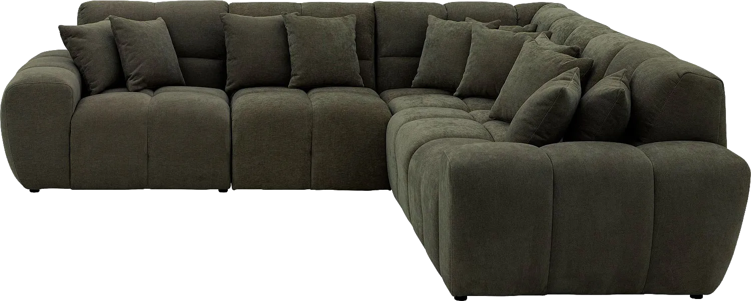 Goossens Excellent Bank Kubus groen, stof, modern design