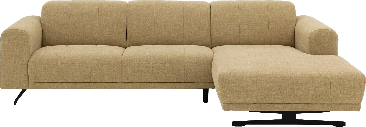 Goossens Bank Mellow geel, stof, 2-zits, stijlvol landelijk