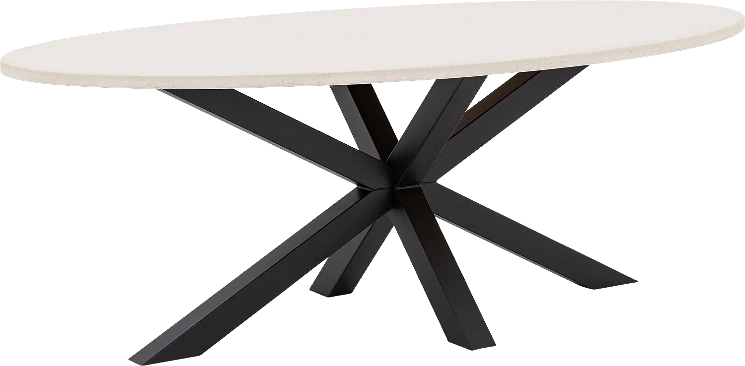 Goossens Eettafel Stone, Ovaal 220 x 120 cm