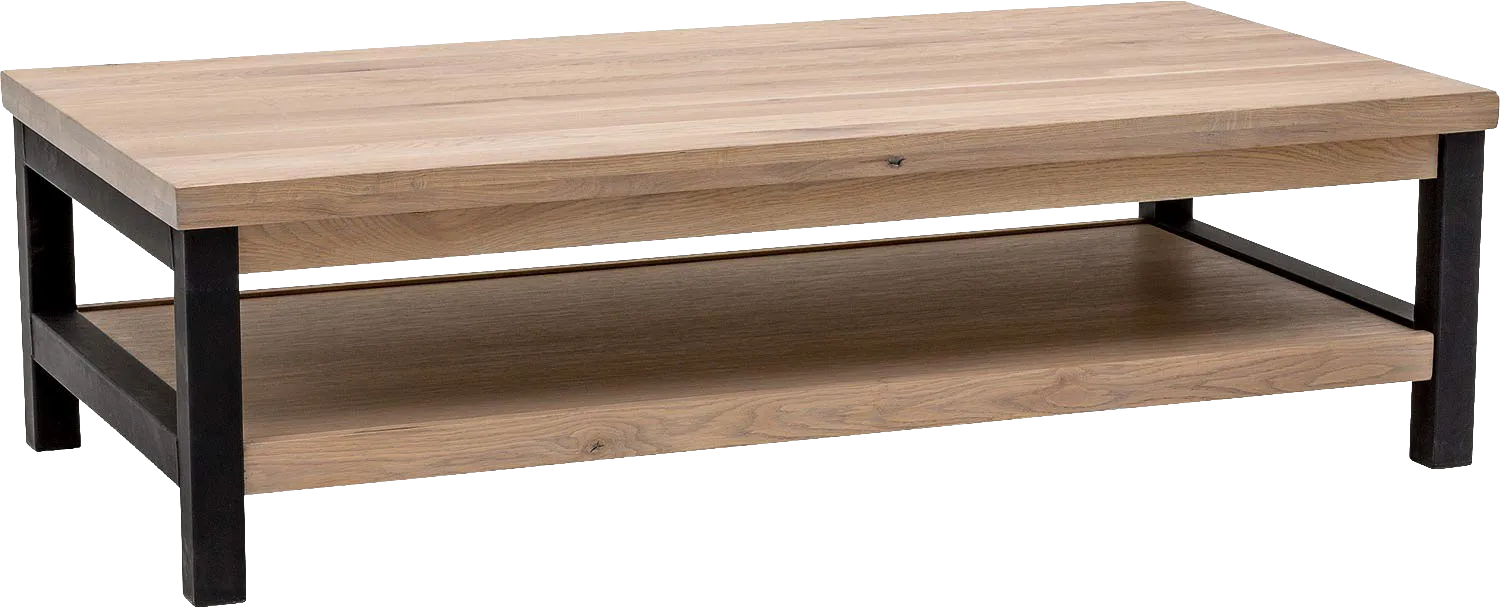 Goossens Salontafel Santos rechthoekig, hout eiken bruin, urban industrieel, 140 x 40 x 70 cm