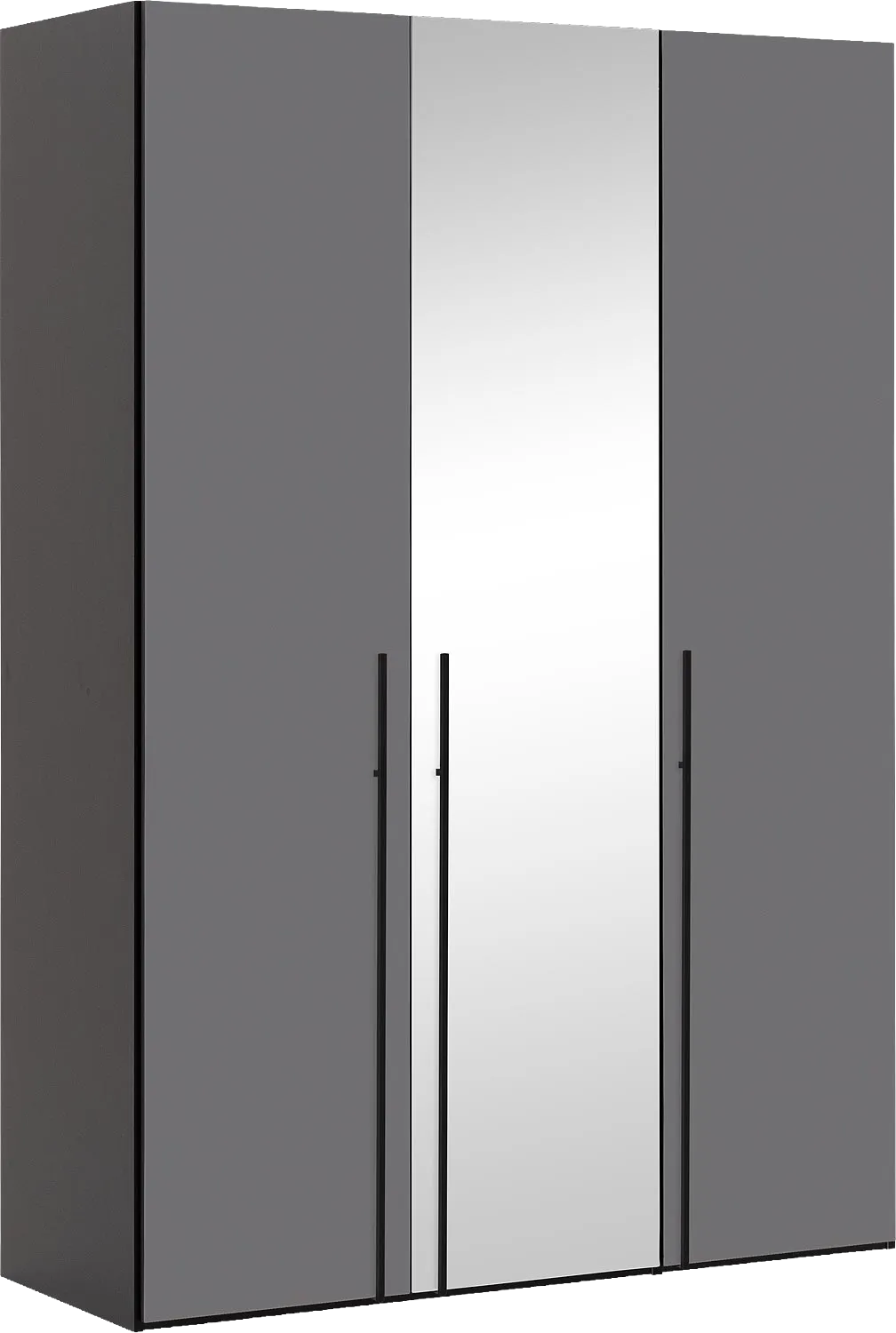 Goossens Kledingkast Easy Storage Ddk, Kledingkast 153 cm breed, 220 cm hoog, 2x glas draaideur en 1x spiegel draaideur midden