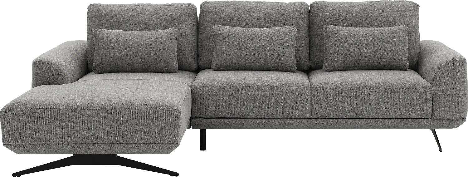 Goossens Excellent Bank Princess Met Elektrisch Uitschuifbaar Zitvlak grijs, stof, 2,5-zits, elegant chic met chaise longue links