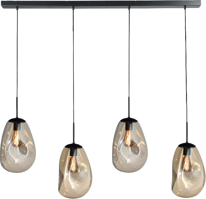 Goossens Hanglamp Lava Hanglamp met 4 lichtpunten (base recht)