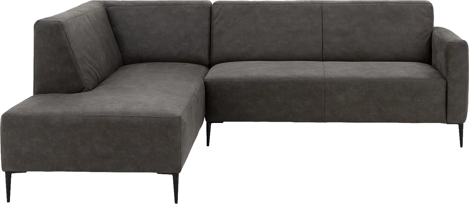 Goossens Bank Key West antraciet, micro leer, 2,5-zits, modern design met ligelement links