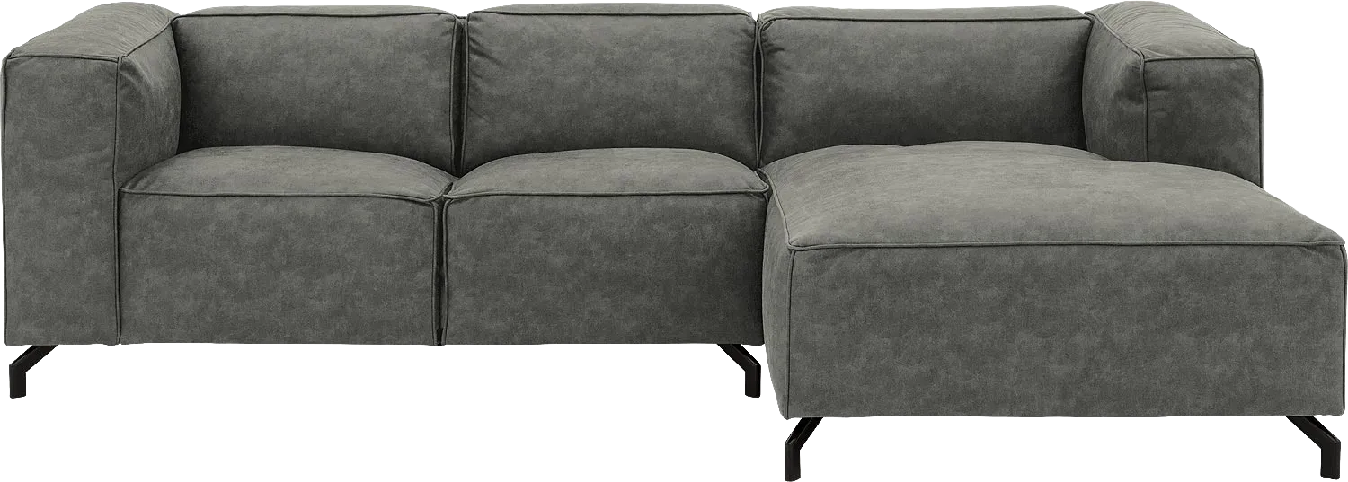 Goossens Bank Calvin grijs, micro leer, 2-zits, modern design