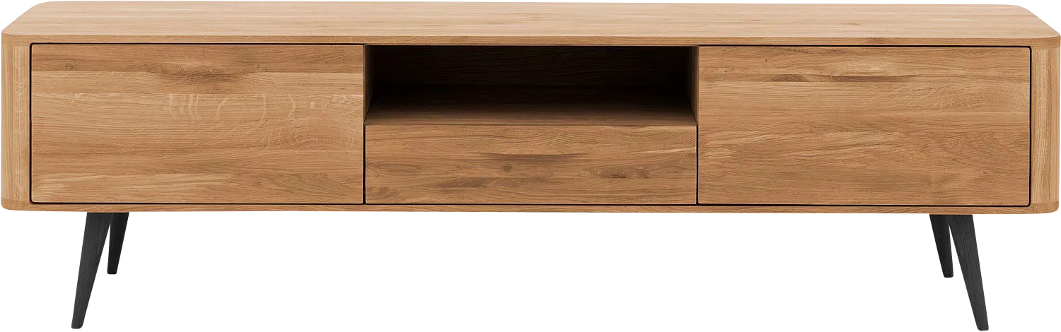 Goossens Tv Dressoir Bjarte, 2 deuren 1 lade 1 open vak 42 cm diep 180 cm breed
