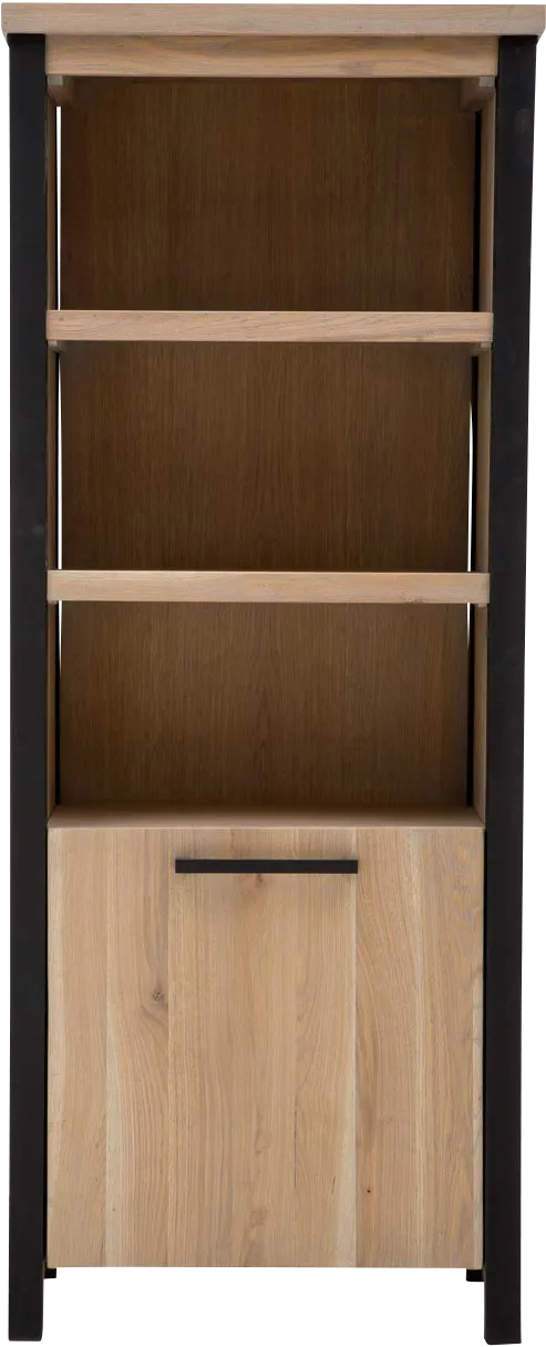 Goossens Boekenkast Santos, 1 deur, 3 open vakken 180 cm hoog