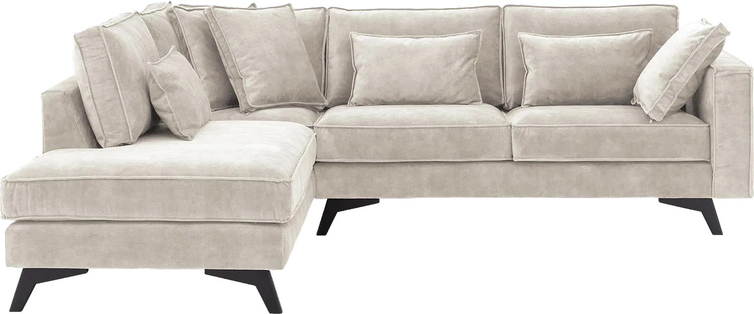 Goossens Bank Chambre bruin, stof, 2,5-zits, elegant chic met ligelement links