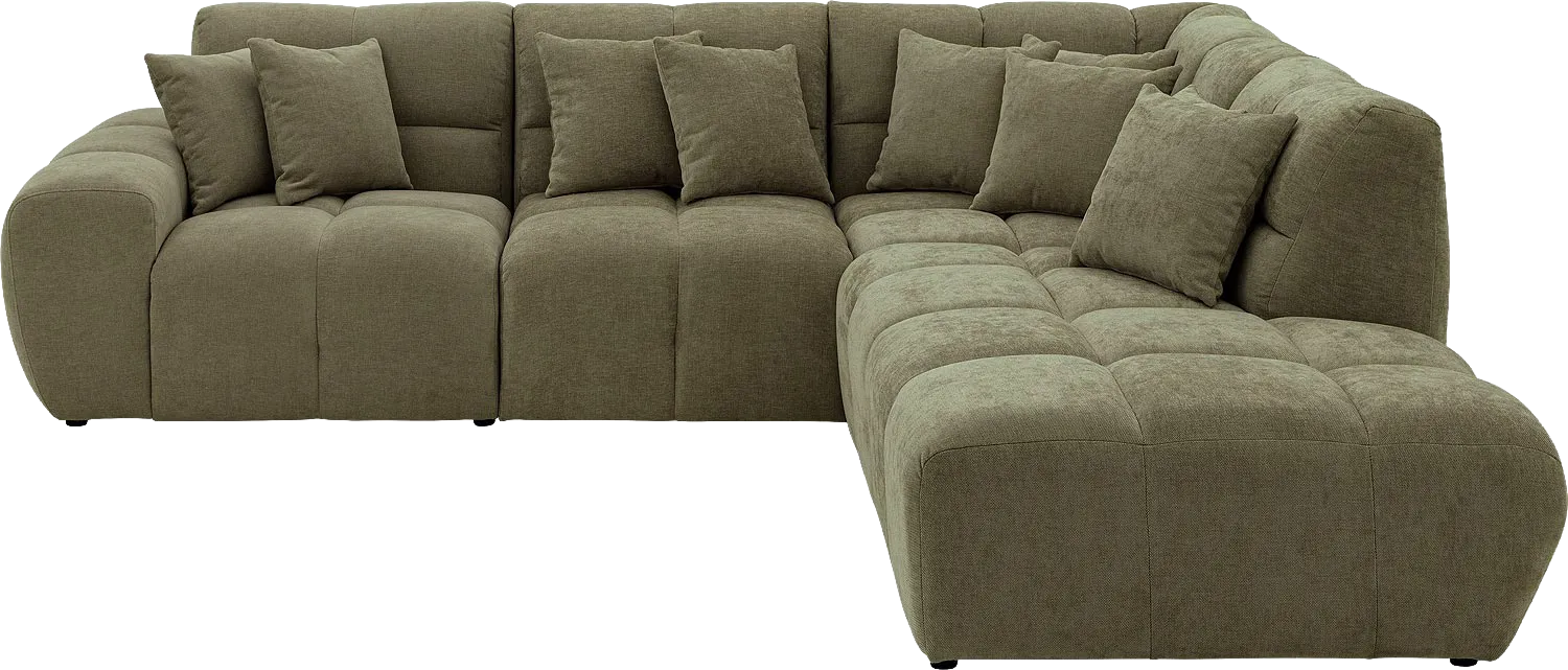 Goossens Excellent Bank Kubus groen, stof, modern design