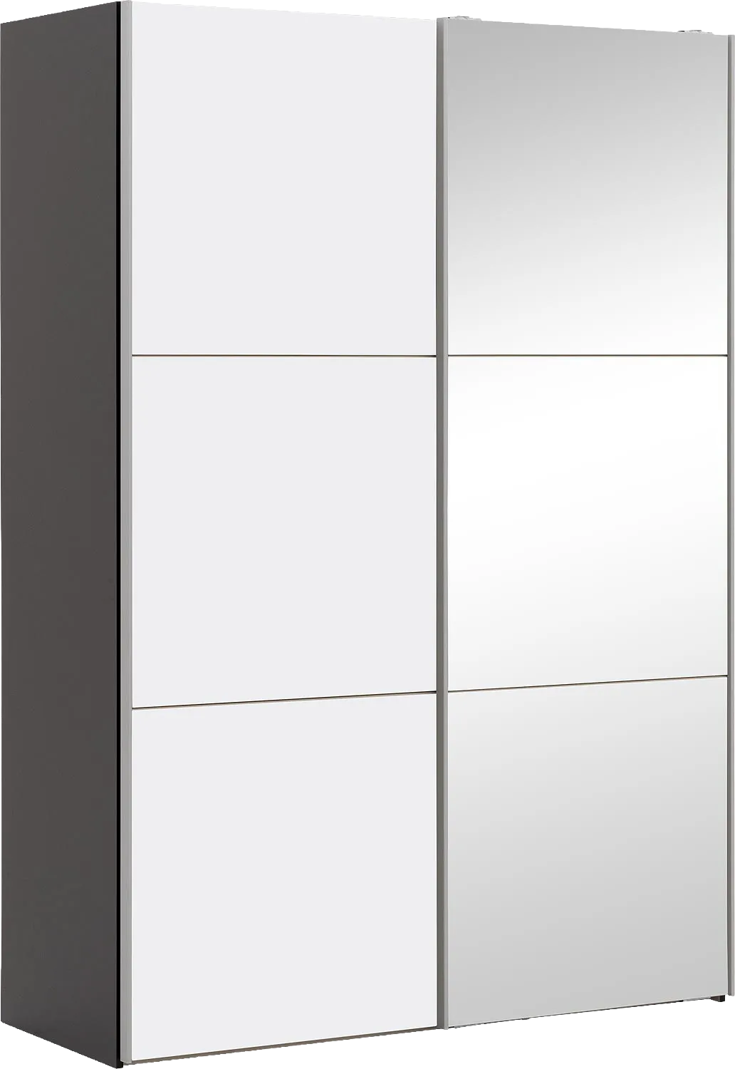 Goossens Kledingkast Easy Storage Sdk, 153 cm breed, 220 cm hoog, 1x 3 paneel schuifdeur li en 1x 3 paneel spiegel schuifdeur re