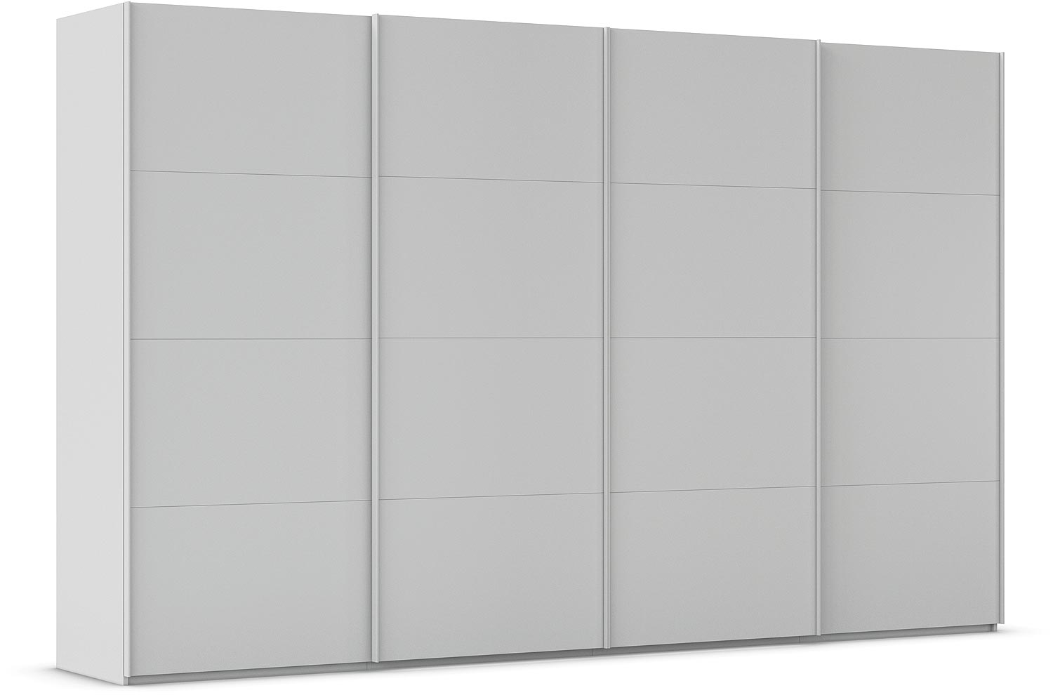 Goossens Excellent Kledingkast Finca Mat Glas, Slaapkamerkast 320 cm breed, 223 cm hoog, 4x 4 paneel glas schuifdeuren