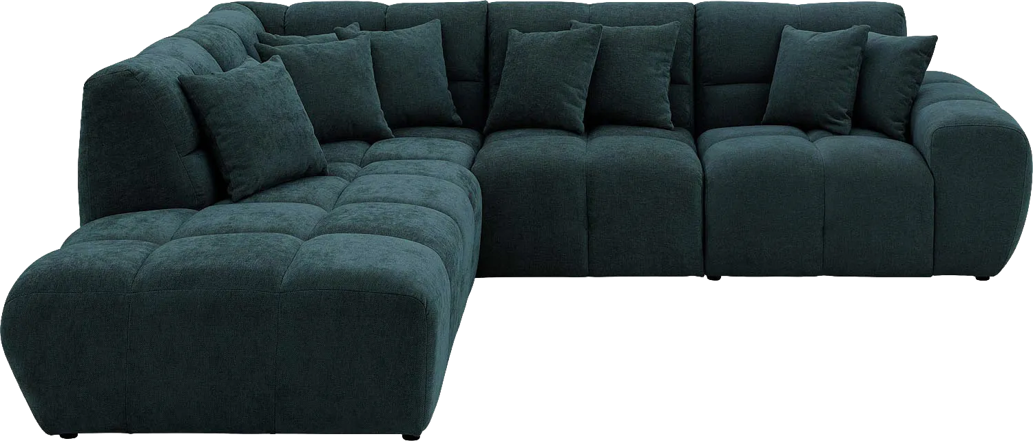 Goossens Excellent Bank Kubus groen, stof, modern design