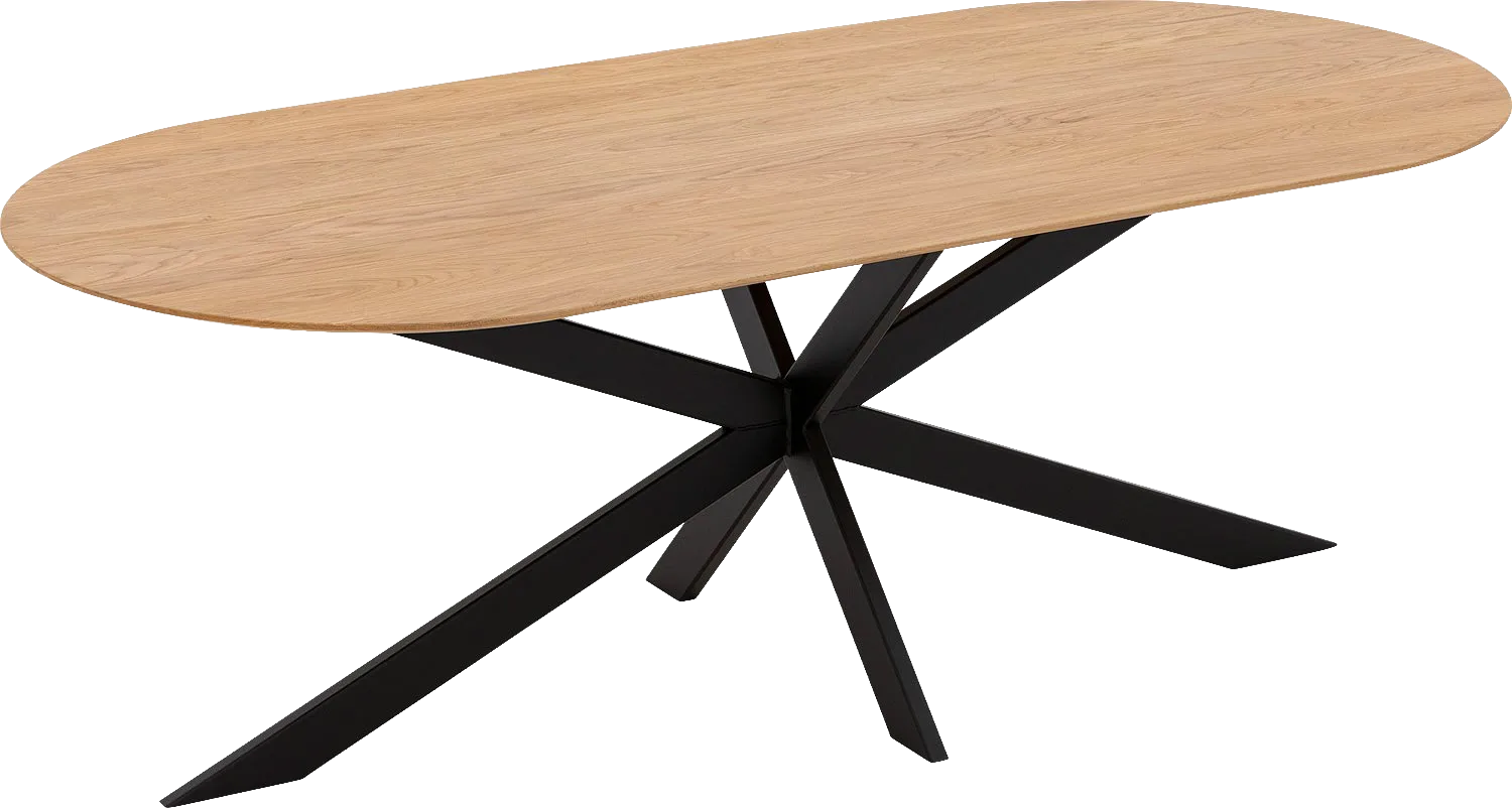 Goossens Excellent Eettafel Uniek, Semi rond 260 x 100 cm