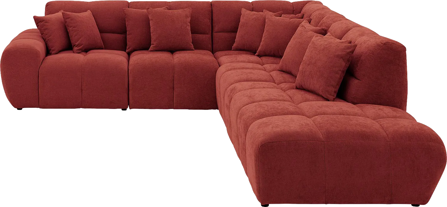 Goossens Excellent Bank Kubus rood, stof, modern design