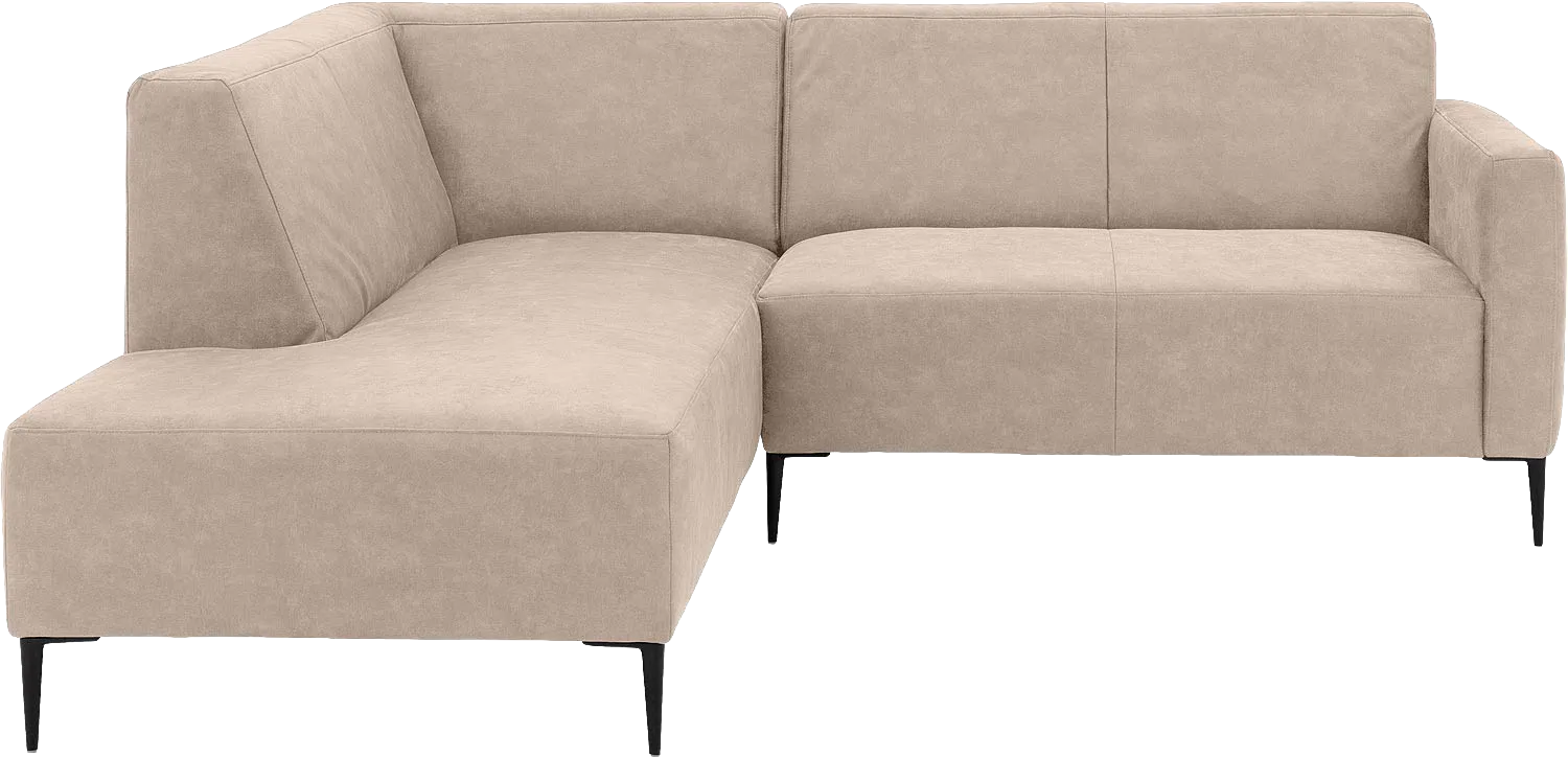 Goossens Bank Key West beige, micro leer, 2-zits, modern design met ligelement links