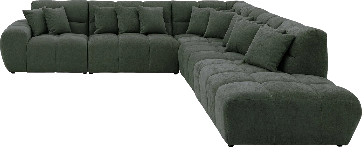 Goossens Excellent Bank Kubus groen, stof, 1,5-zits, modern design