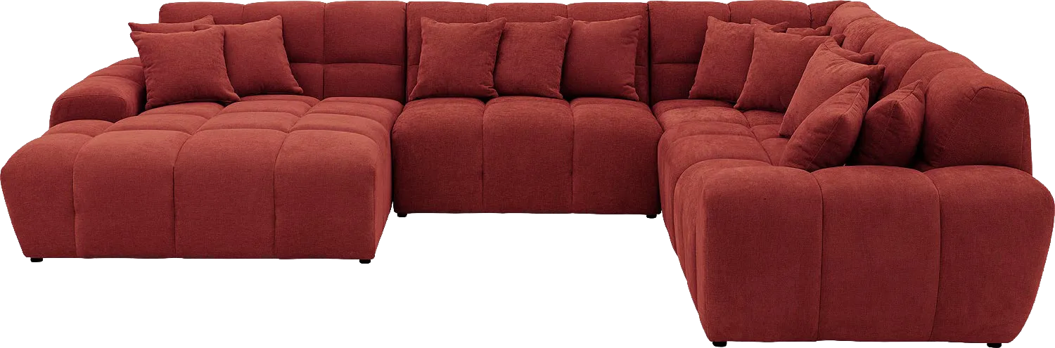 Goossens Excellent Bank Kubus rood, stof, 1,5-zits, modern design
