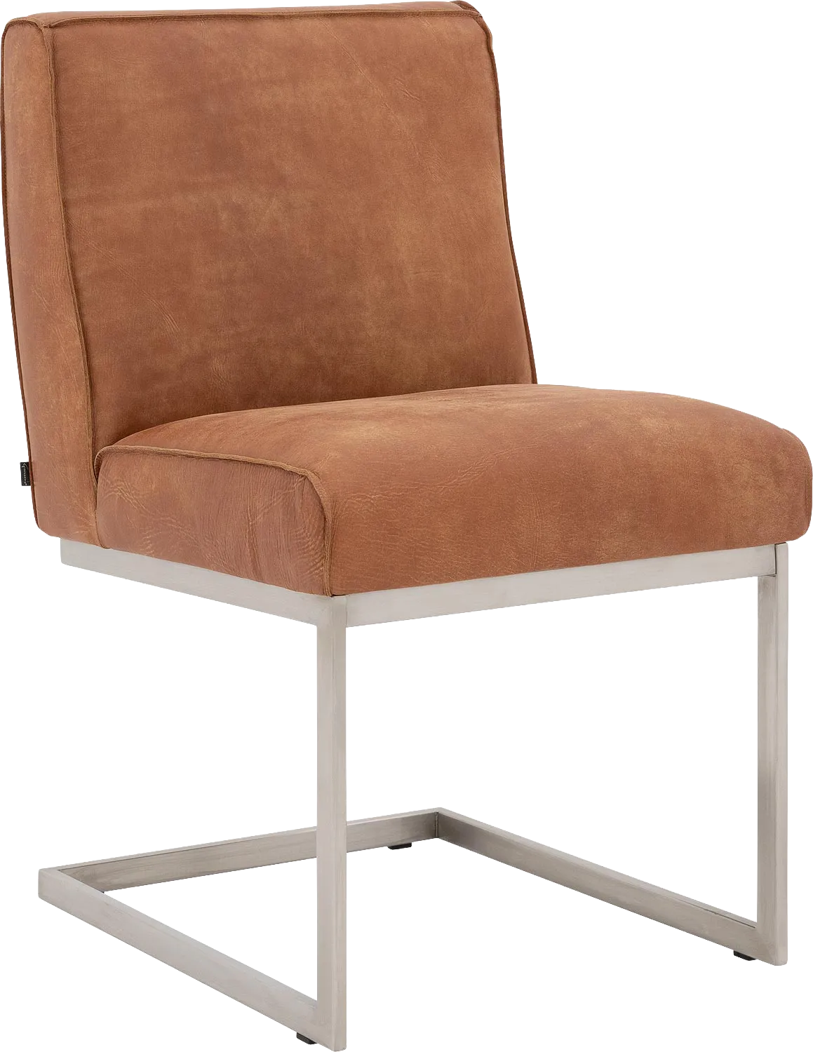Goossens Excellent Eetkamerstoel Tom cognac leer leuning, urban industrieel