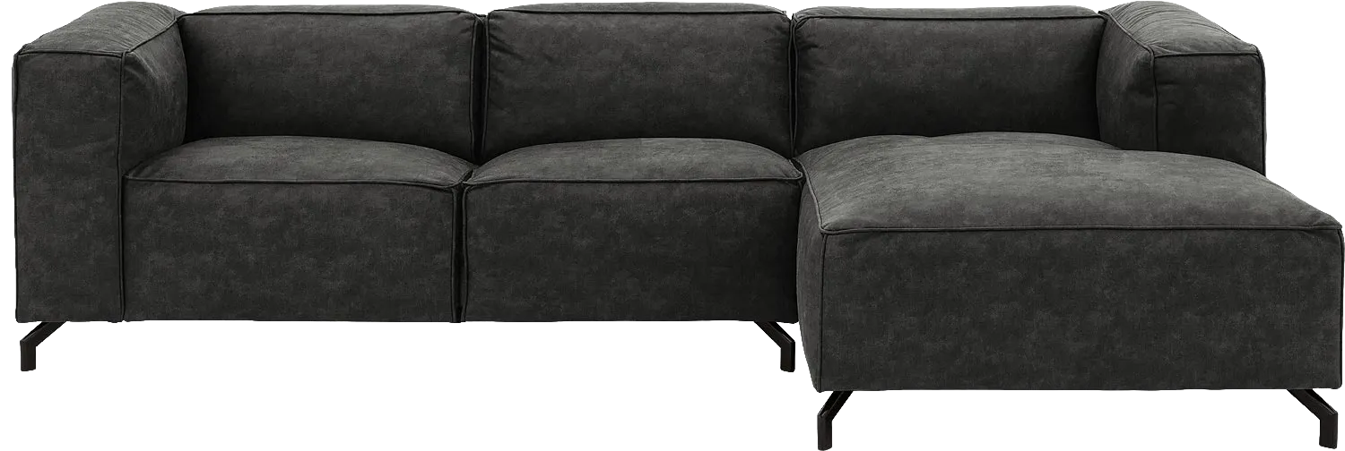 Goossens Bank Calvin grijs, micro leer, 2,5-zits, modern design