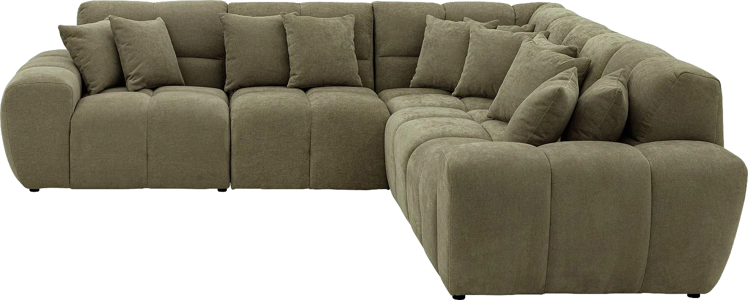 Goossens Excellent Bank Kubus groen, stof, modern design